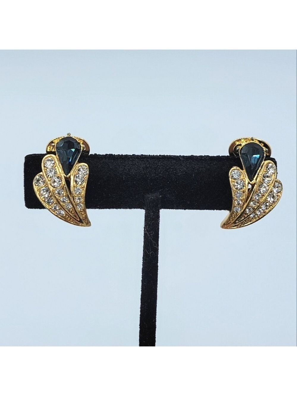 Vendome Gold Tone Crystal Earrings #3053
